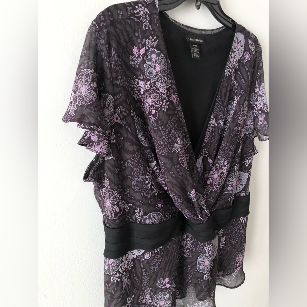 Lane Bryant Paisley Wrap-Style Blouse - Picture 2 of 4
